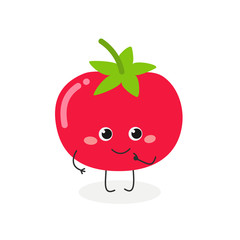 Vector illustration of cute cartoon tomato