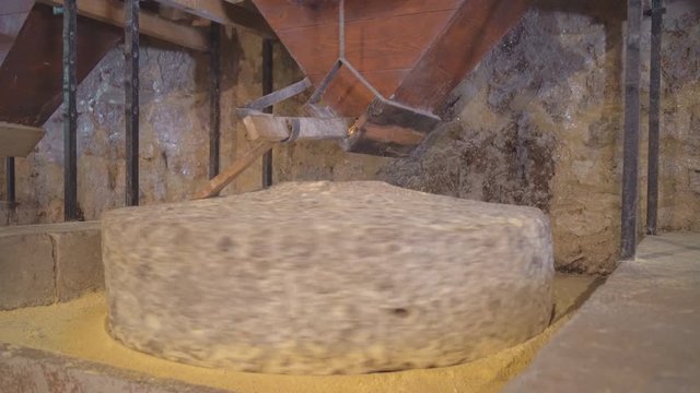 Water operated mill stone for corn flour.