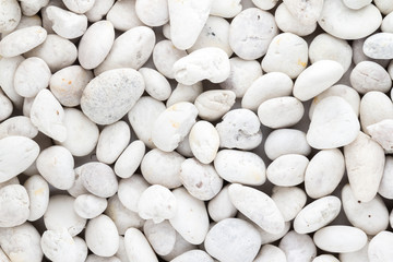 White pebbles stone texture and background 