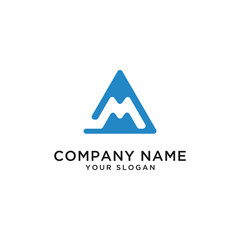 Fototapeta premium Home logo of real estate building mountain letter m vector