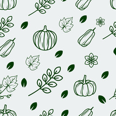pumpkin vegetable seamless pattern vector illustration