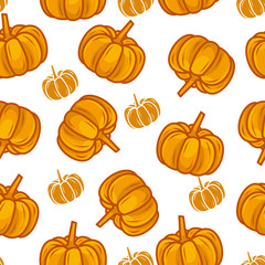 pumpkin vegetable seamless pattern vector illustration