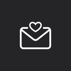 Mail love sms vector icon