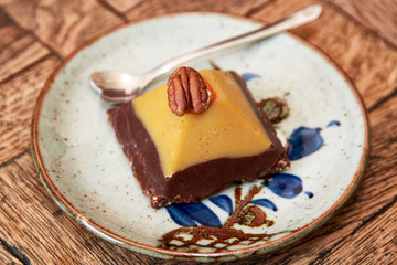Cake on wooden table