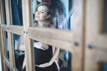 Pregnant young beautiful girl on the ninth month 