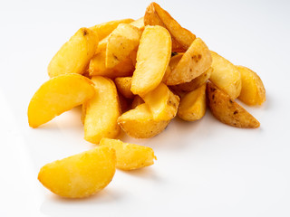 Fried potato wedges