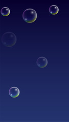 ubble with Hologram Reflection. Set of Realistic Water or Soap Bubbles for Your Design.