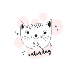 Illustration with funny cat