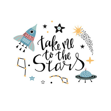 Astronomy quote lettering for kids