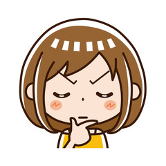 女性　表情　考える