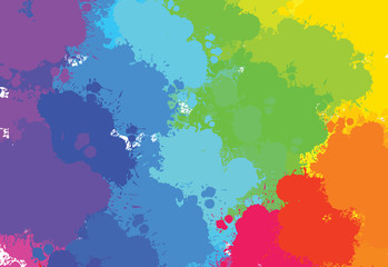 hand-drawn colourful splashes diagonal