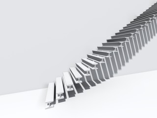 Conceptual stair on wall background building or architecture as metaphor to business success, growth, progress or achievement. 3D illustration of creative steps riseing up to the top as vision design
