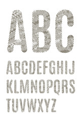 English alphabet with dotted texture