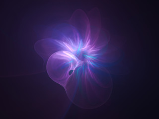 Smooth flower shaped neon clouds abstract background