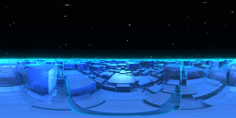 360 degree cubic world - planet panorama, equirectangular projection, environment map. HDRI spherical panorama