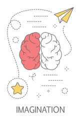 Imagination and creativity concept. Idea of creative thinking