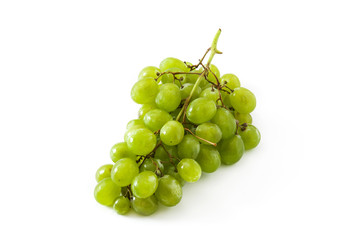 Green grapes isolated on white background

