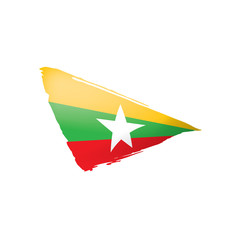 Myanmar flag, vector illustration on a white background.