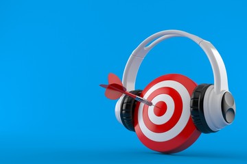 Bull's eye with headphones