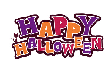 ハッピーハロウィンのテキストロゴ