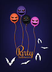 Halloween party calligraphy design.paper cut and craft style. vector, illustration.