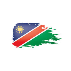 Namibia flag, vector illustration on a white background.