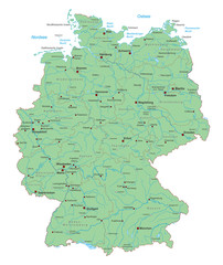 Karte von Deutschland - hoher Detailgrad - interaktiv - 222990121