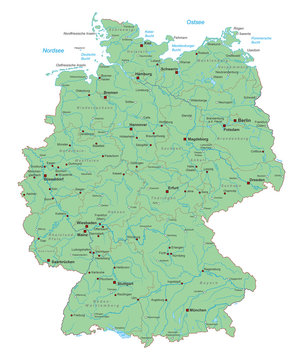 Karte von Deutschland - hoher Detailgrad - interaktiv