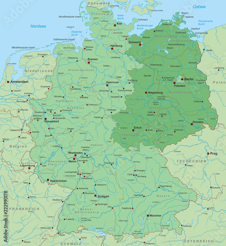 "Karte von Deutschland - Ost/ West - Neue Bundesländer - interaktiv