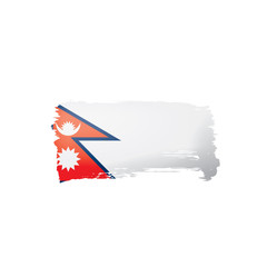 Nepal flag, vector illustration on a white background.