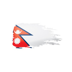 Obraz premium Nepal flag, vector illustration on a white background.