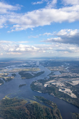 Aerial View Earth Landscape From Plane.
