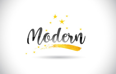 Modern Word Vector Text with Golden Stars Trail and Handwritten Curved Font.