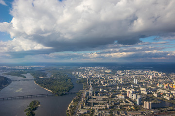 Obraz premium Aerial View Earth Landscape From Plane.