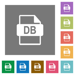 DB file format square flat icons