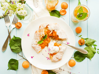 Apricot galette pie
