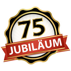 Jubilee button with banner 75 years