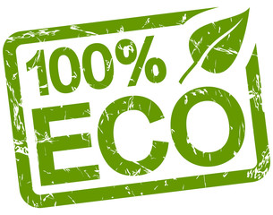 green stamp with text 100% ECO