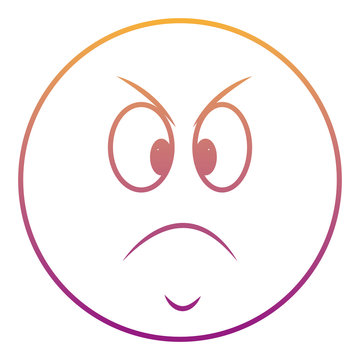 Angry chat emoticon rainbow lines
