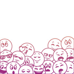 Emoticons pattern background rainbow lines