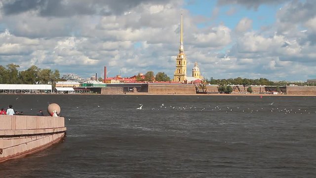 Embankment, river and fortress. St. Petersburg, Russia