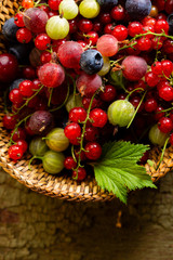 Rustic basket with summer berry