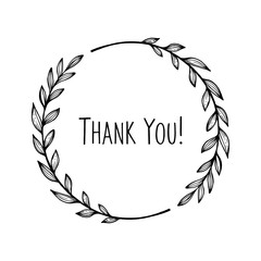 Hand drawn wreath. Vector floral round frame for cards, invitations, posters