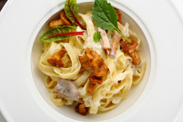 Homemade Pasta with chanterelles sauce