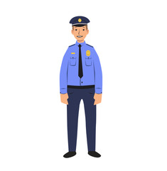 Police officer character. Colorful flat vector illustration. Isolated on white background.