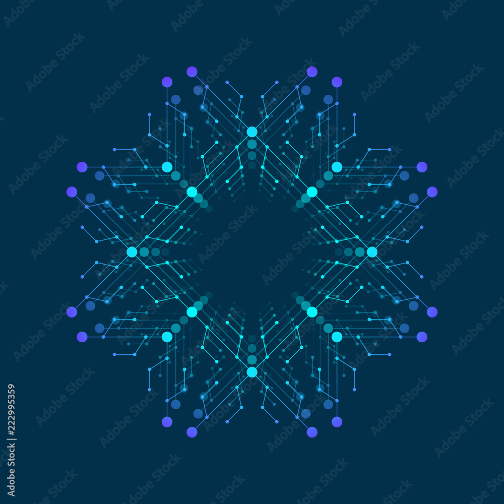Aufkleber artificial intelligence logo, icon. vector symbol ai. deep learning and future technology concept de