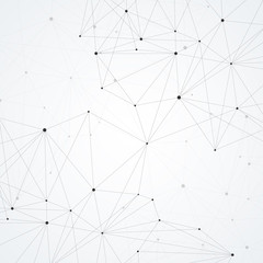 Global network connections with points and lines. Wireframe background. Abstract connection structure. Polygonal space background. Vector illustration
