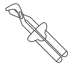 Plier construction tool in black and white