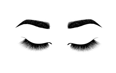 eyebrow perfectly shaped. permanent make-up and tattooing. Cosmetic for eyebrows. Eyelash extension. A beautiful make-up. Thick fuzzy cilia. Mascara for volume and length.