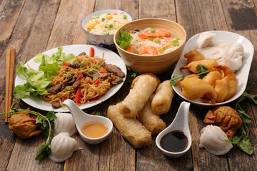 assorted asian food